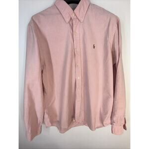 Ralph Lauren Shirt Men's XL Classic Fit Button Down Oxford Pink Brown Pony